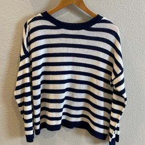 SO striped cropped sweater
